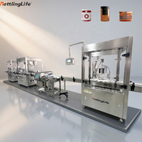 Machine de remplissage entièrement automatique à 6 têtes pour liquides visqueux (bouillon de bœuf, sirop, sauce barbecue) en pots, pour la vente
