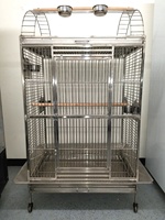 Cage à oiseaux de petite et moyenne taille en acier inoxydable 304, maille soudée, portable, pour extérieur, noire, pour Phénix, Pivoine, Épervier