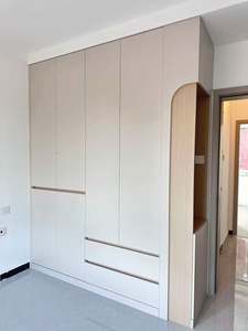 Solid Wood Household Bedroom Wardrobe with Hanging Area Multi-Storage Cabinet Segmented Large Wardrobe for <b>Clothing</b> Use - Product Image 5