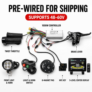 Kit de conversion de vélo électrique 48V 1000W avec moteur de moyeu pour <span class=keywords><strong>VTT</strong></span>, trajets quotidiens et conduite <span class=keywords><strong>tout</strong></span>-terrain, avec écran LCD, accélérateur et capteur PAS - Product Image 2