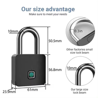 Cadenas Intelligent Électronique Kadonio à Empreinte Digitale Grand Format, Étanche IP67, Portable pour Terrasse, Porte de Garage, avec Clé
