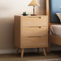 Lampe de chevet en bois pour chambre à coucher, table de chevet longue, armoire de chevet