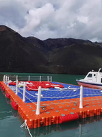 Plateforme flottante modulaire résistante aux intempéries en HDPE, ponton portable pour jet ski, système de quai commercial pour bateaux, certifié IALA, Botai BT