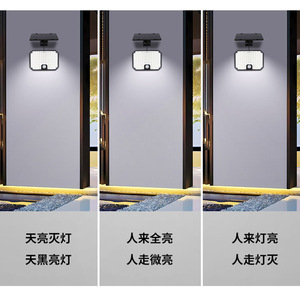 Lampe murale solaire à LED avec capteur de mouvement pour extérieur, idéale pour cour, villa, maison - Product Image 1