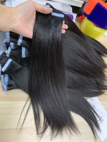 Extensions de cheveux humains, vente en gros, style bohème, Yaki clair, bande ins, cuticule vierge alignée, Yaki droit, Extension de cheveux