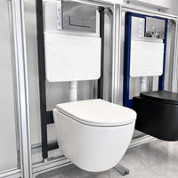 WC suspendu moderne en céramique monobloc Tornado Flush, avec siphon en P rond, certifié CE Europe
