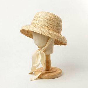 Sombrero de Paja Natural de Rafia para Mujer y Niña, Verano, para Viajes, Playa, Protección Solar - Product Image 1