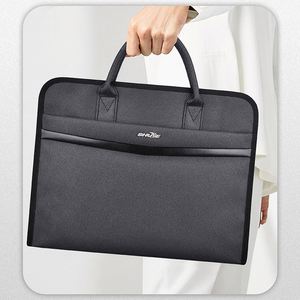 Multi-functional Quality Gray Waterproof Business <b>Briefcase</b> PU <b>Leather</b> Document Storage Pouch 15.6 Inch Laptop Bag Travel Use - Product Image 1