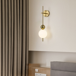 Nordische Moderne Minimalistische Kupfer-LED-Wandleuchte Designer-Beleuchtung Wohnzimmer Sofa Schlafzimmer Nachttisch Hotel Villa Hintergrundwand - Product Image 3