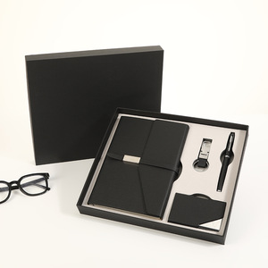 Customizable Logo Four-Piece Business Gift Set Notebook Card Holder Keychain Buckle Notepad for Christmas