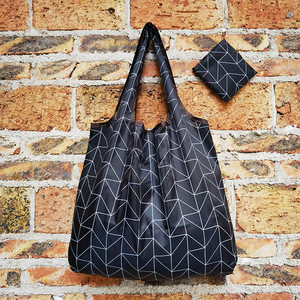 Medium Printed Shopping Bag <b>Foldable</b> Lightweight Portable Eco Friendly Supermarket Storage Bag Horizontal Style - Product Image 1