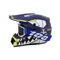 Casque de moto tout-terrain pour adulte, homologué DOT, intégral, pour VTT, descente, karting, avec visière amovible