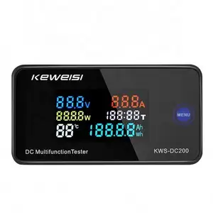 KWS-DC200 Digital Voltmeter DC 0-200V Voltage Seven Functions Power Energy Meter LED Color Display Wattmeter 0-10/50/100A