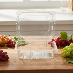 علب تعبئة شفافة مخصصة من البلاستيك PET للفواكه، صناديق تغليف قابلة للتنفس للفواكه والخضروات الطازجة - Product Image 3