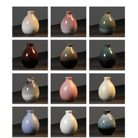 Vas Bunga Keramik Mini dengan Lapisan Glaze Gradasi, Vas Bunga Kecil Minimalis Modern untuk Dekorasi Rumah dan Meja