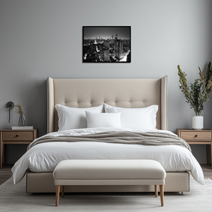 Symphonie nocturne urbaine, paysage moderne à l'aquarelle, <span class=keywords><strong>art</strong></span> mural avec cadre lumineux, 40x50cm - Product Image 5