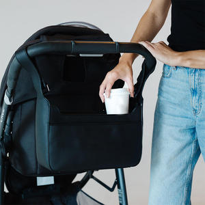 Universal Tote Diaper <b>Storage</b> Caddy PU Material for Mom Stylish Water Resistant Baby Stroller Organizer Bag - Product Image 1