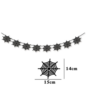 Guirnalda de Araña de Fieltro y Tela No Tejida con Efecto Sangre para Halloween, Decoración de Fiesta de Cumpleaños, Sin Asta de Bandera - Product Image 4