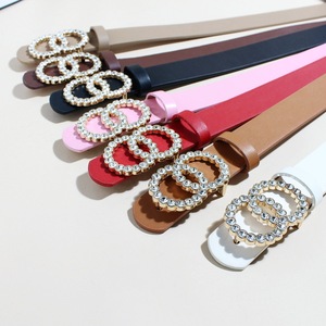 Yonger usine nouvelle <span class=keywords><strong>ceinture</strong></span> en cuir blanc strass <span class=keywords><strong>deux</strong></span> <span class=keywords><strong>anneaux</strong></span> boucle taille <span class=keywords><strong>ceinture</strong></span> pour femmes pantalons pantalons jupes - Product Image 1