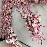 Mur de fleurs artificielles SPR pas cher, décoration de mariage, rose blush, mélange de couleurs, arche de fleurs en rouleau pour mariage, fête, anniversaire