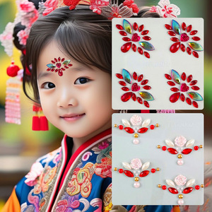 Tatouages temporaires pour enfants, autocollants imperméables pour le front pour le maquillage de princesse et le cosplay - Product Image 5