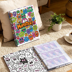 <span class=keywords><strong>Album</strong></span> à anneaux personnalisé pour cartes <span class=keywords><strong>photo</strong></span> K-pop, avec pages de couverture fluorescentes à motif lumineux pour collection de photocartes <span class=keywords><strong>d</strong></span>'idols - Product Image 5
