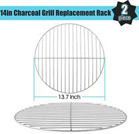 Grille de cuisson de remplacement pour petit barbecue à charbon de bois rond de 13,7 pouces, en acier chromé, emballage pour vente par correspondance