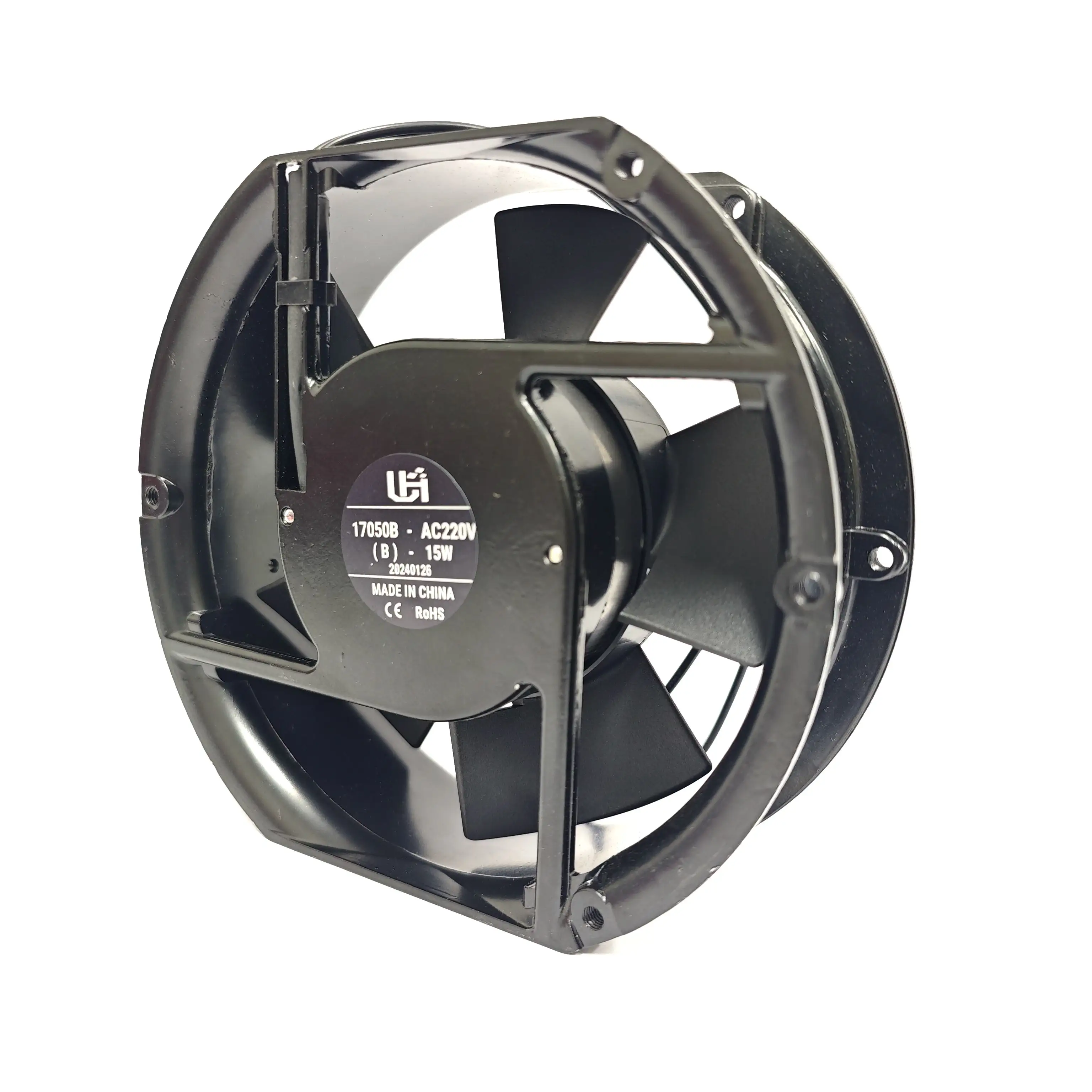 Bóng mang tùy chỉnh rpm CFM kim loại khung thông gió quạt thông gió bóng mang 17050b 15W 220V AC trục quạt làm mát 170x170x50mm