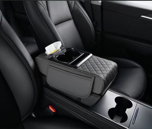 กล่องเก็บของแผ่นรองแขนสำหรับ<span class=keywords><strong>รถ</strong></span>ยนต์อเนกประสงค์แผ่นคอนโซลกลางทำจากหนังพร้อมที่วางถ้วยและ<span class=keywords><strong>ตู้</strong></span>เก็บโทรศัพท์ - Product Image 1
