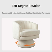 Fauteuil pivotant confortable et personnalisable en tissu peau de mouton, dossier haut, style nordique, pour salon, chambre, bureau, détente