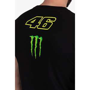Camiseta Personalizada al por Mayor de Calidad Superior Sole Luna Monster-Energy VR46, 100% Algodón, Antiencogimiento, Negra, para Hombre - Product Image 5