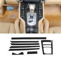 Kits de Accesorios Interiores para Porsche Cayenne 958 (2011+), Panel de Consola de Fibra de Carbono, Panel de Puerta y Cubierta Decorativa