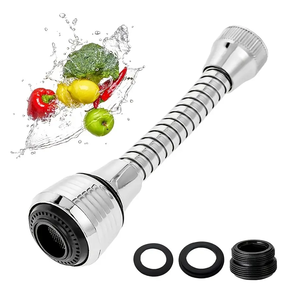 Diffuseur d'eau rotatif à 360 degrés en laiton, économiseur d'eau, filtre pour robinet de cuisine, aérateur argenté moderne, best-seller - Product Image 1