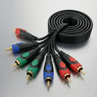 Cable de Audio y Video RCA de 1.5M, 3 RCA Macho a Macho, Cable Compuesto AV, Cobre Libre de Oxígeno para DVD, TV, Decodificador, Cine en Casa