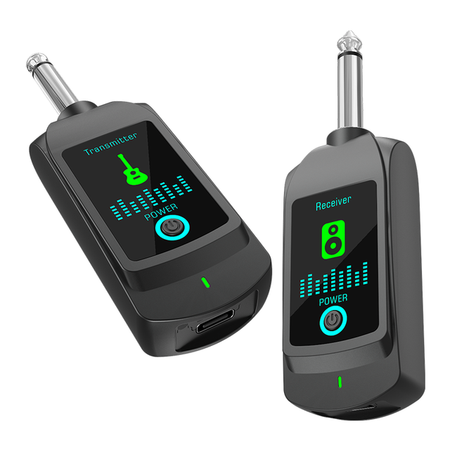 2.4G Wireless Guitar Audio Transmitter Receiver System Plug and Play Instrument Transceiver for Electric Guitar Bass Amplifier