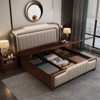 Lit en bois massif en gros, petit lit double de 1,8 mètre, mobilier de chambre à coucher, ensemble de lit en bois scandinave, ensemble de chambre à coucher