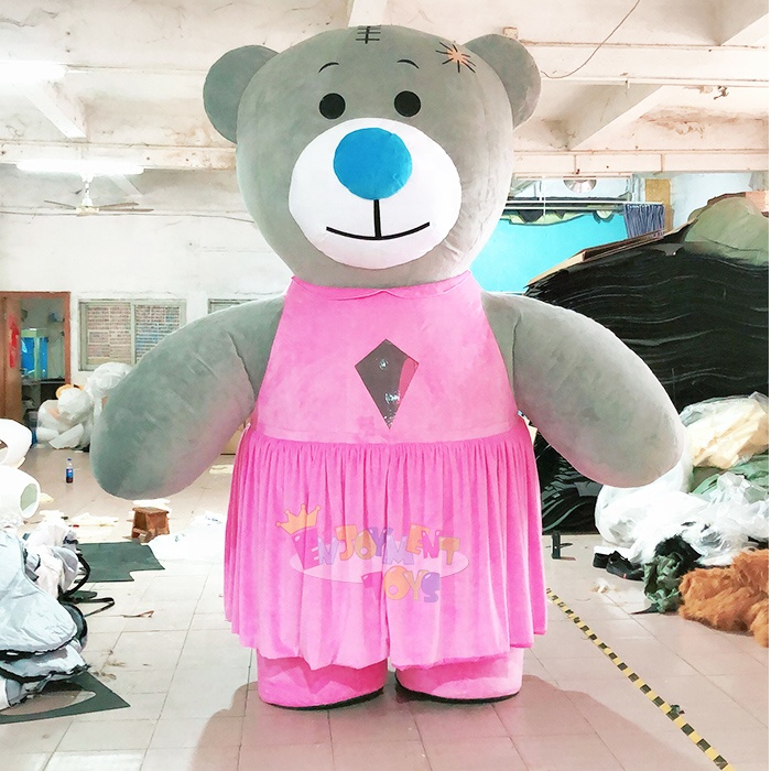 Cute Interactive Advertising Inflatable Fat Gray Bear Mascot