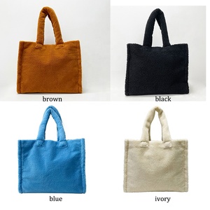 Sacs fourre-tout en <span class=keywords><strong>fausse</strong></span> <span class=keywords><strong>fourrure</strong></span> d'agneau pour l'hiver, grande capacité, doux et chauds, fermeture ouverte, sacs à bandoulière tendance pour femmes - Product Image 6
