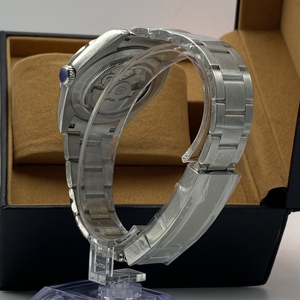 Men's Automatic Stainless Steel <b>Mechanical</b> <b>Watch</b> with Dateless Black Dial Silver Case and NH35 Movement Business Wristwatch - Product Image 2