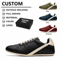 Chaussures de marche en cuir pour hommes, baskets décontractées rétro, à lacets, coupe basse, semelle plate, confortables, légères, pour l'extérieur