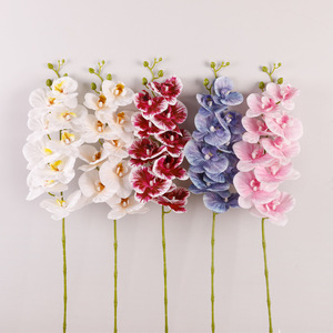 Lucky Star 9-Headed Phalaenopsis Orchid Artificial Flower High Simulation PVC Plastic Home Decor Wedding Use - Product Image 3