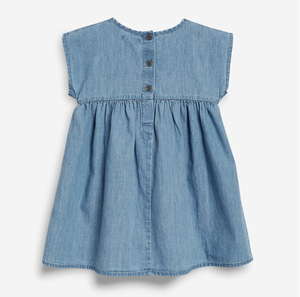 2025 vestidos de bebé lindo vestido de mezclilla con estampado Floral para niñas cuello redondo Casual <span class=keywords><strong>Bagel</strong></span> corto para ropa de verano para niños falda de niñas - Product Image 3