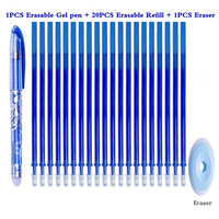 Stylos gel effaçables en plastique avec recharges et gommes, pointe fine, effaçables facilement, pour l'école et le bureau