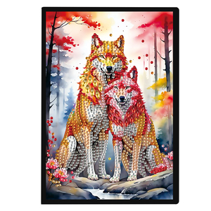 5D DIY Diamond Painting Notebook Kit Animal Themed Wolf Design con Dot Rhinestones - Product Image 1