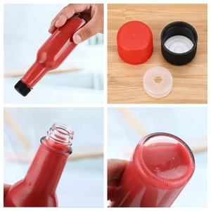 Bouteilles en verre transparent de 5 oz pour sauce piquante, avec bouchons à vis noirs étanches, inserts compte-gouttes, petites bouteilles à <span class=keywords><strong>vin</strong></span> vides - Product Image 4
