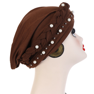 All'ingrosso moda perle Chiffon Hijab velo treccia nodo donne <span class=keywords><strong>musulmano</strong></span> cappelli turbante Hijab - Product Image 6