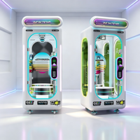 Borne d'arcade commerciale OEM pour machine à griffes avec éclairage LED, alimentation 110/220V, paiement par jetons de jeu, construction en métal et acrylique