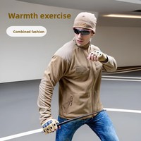 Veste polaire épaisse unisexe pour homme, style sportif, avec doublure en polyester color block, pour le sport en plein air en hiver, chaude et confortable