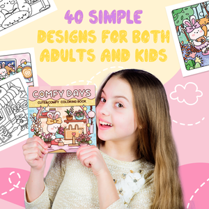 Cuốn Sách Tô Màu táo bạo và dễ dàng 40 trang dễ thương và ấm cúng cho người lớn thanh thiếu niên trẻ em-Sản phẩm giấy trẻ em tùy chỉnh Sách tô màu dành cho người lớn - Product Image 4