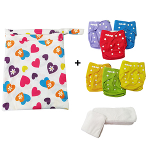 <span class=keywords><strong>Couches</strong></span> en tissu pour bébé, lot de <span class=keywords><strong>couches</strong></span> réutilisables <span class=keywords><strong>lavables</strong></span>, avec poches - Product Image 5